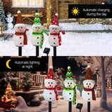 Solar Christmas Pathway Lights Outdoor Decor, Set of 6 Led Snowman Stake Lights, Waterproof Walkway Landscape Light for Winter Yard, Garden, Solar Christmas Decorations