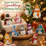 Ferraycle 12 Pcs Snowman Diamond Art Christmas Ornaments Kit, Multicolor