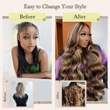 Human Hair Bundles 4 Bundles 18 20 22 24 Inch Hair Extensions Honey Blonde Highlight Body Wave Human Hair 100% Unprocessed Brazilian Virgin Hair Quick Weave P4/27