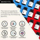Blisque – Natural Nitric Oxide Booster Supplement for Blood Flow Support and Circulation | Doctor-Approved | with L-Arginine, Cayenne Fruit, and Beet Root | 90 Capsules | Vegan and Non-GMO