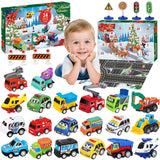 2026 Advent Calendar for Kids Boys, 24 Days Toy Cars with Scene Accessories