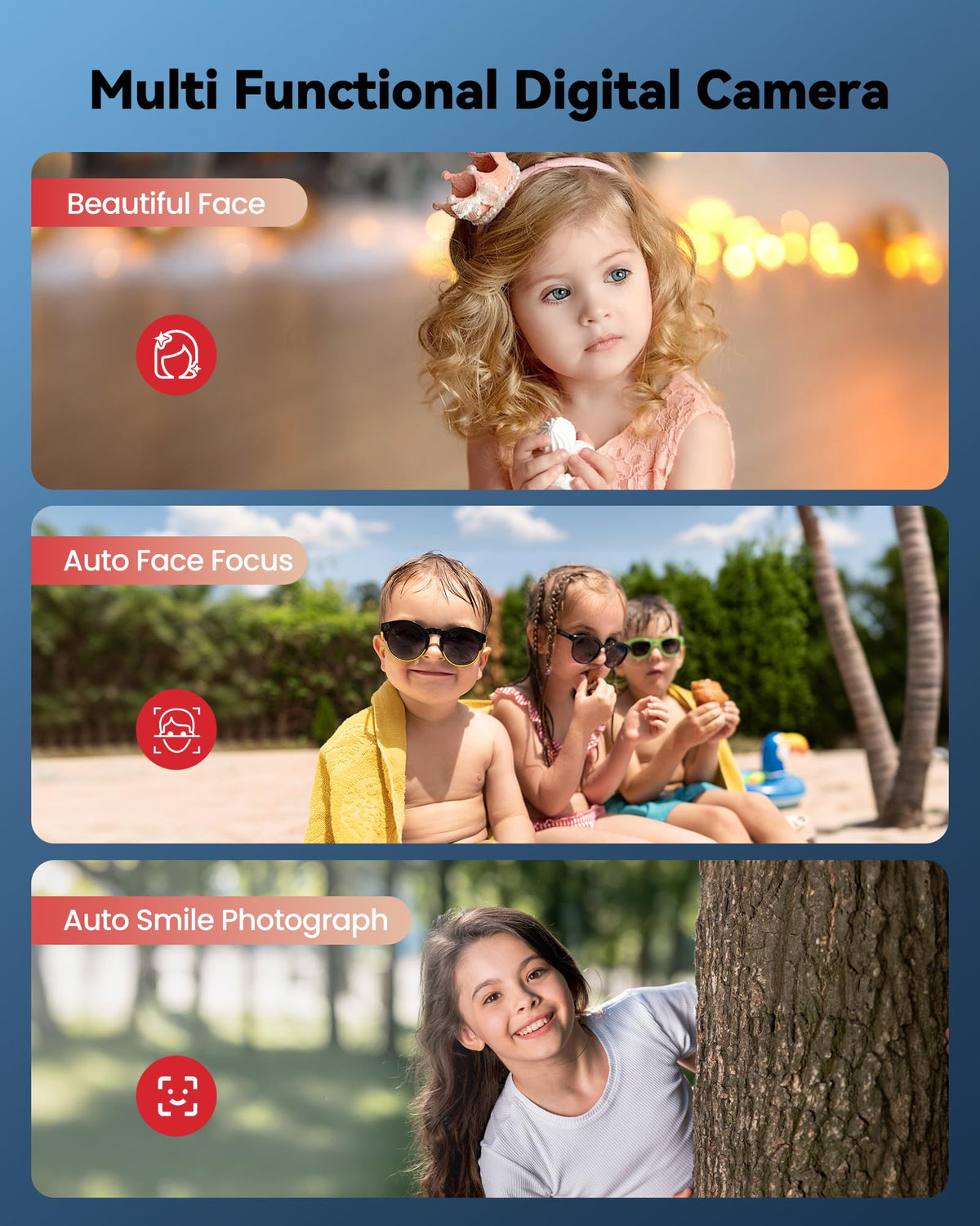 Digital Camera for Kids: Pink Camera for Teens - Christmas Birthday Gifts for Girls 8-10 - 16X Zoom Shoot Cam for Ages 8-13 - Compact Camera for 6 7 8 9 10 Years Old- Toys for Kid Children Toddler