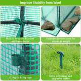 Ohuhu Greenhouse for Outdoors with Mesh Side Windows, 3 Tiers 4 Shelves Small Walk-In Green House Plant Stands Plastic PE Cover Outside Portable Warm House for Seedling Flowers Growing, 4.8x2.5x6.4 FT