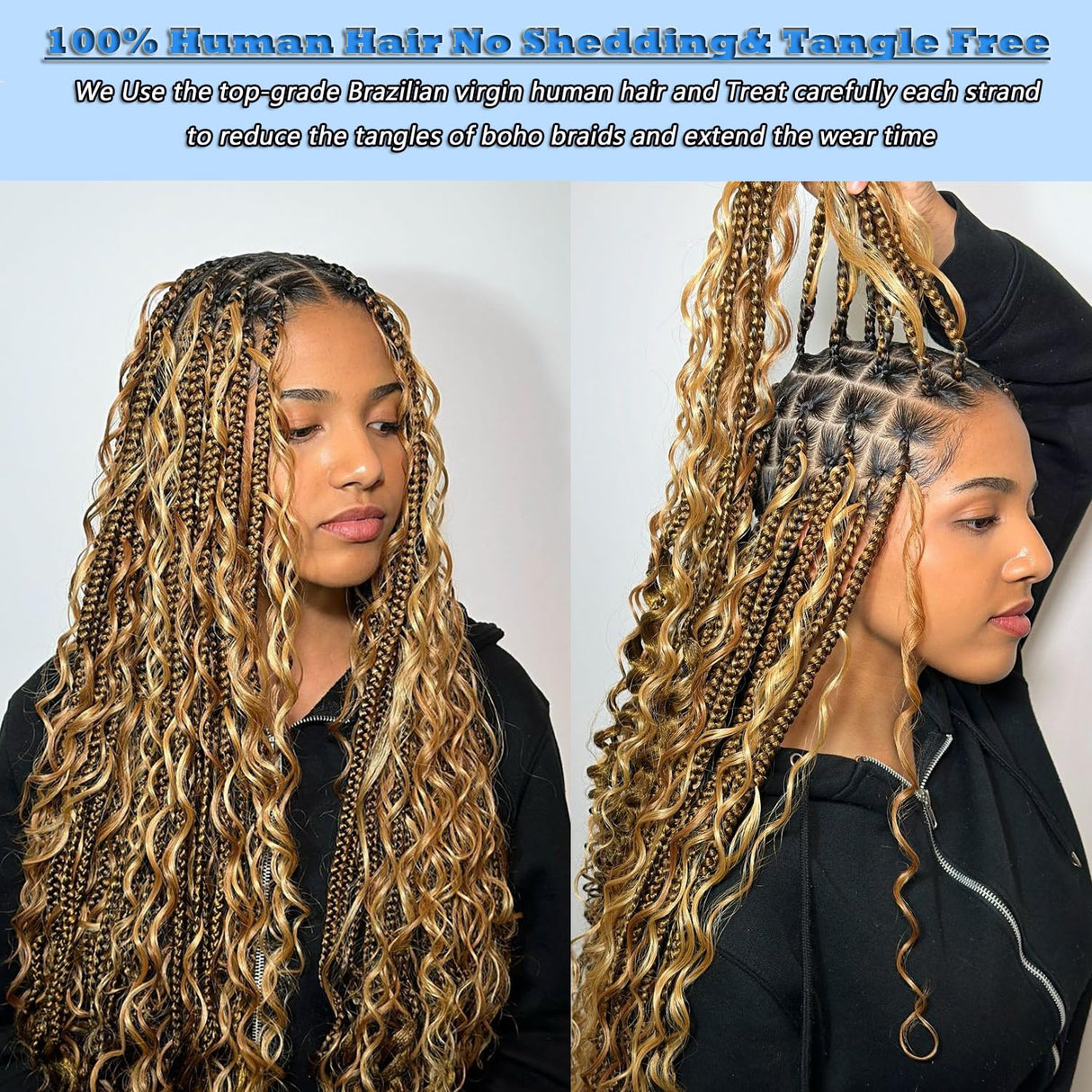 Human Braiding Hair 20 Inch 5 Bundles Deep Wave Bulk for Braiding 27/30 Ombre No Weft 100% Unprocessed 12A for Boho Braids 150g/Pack