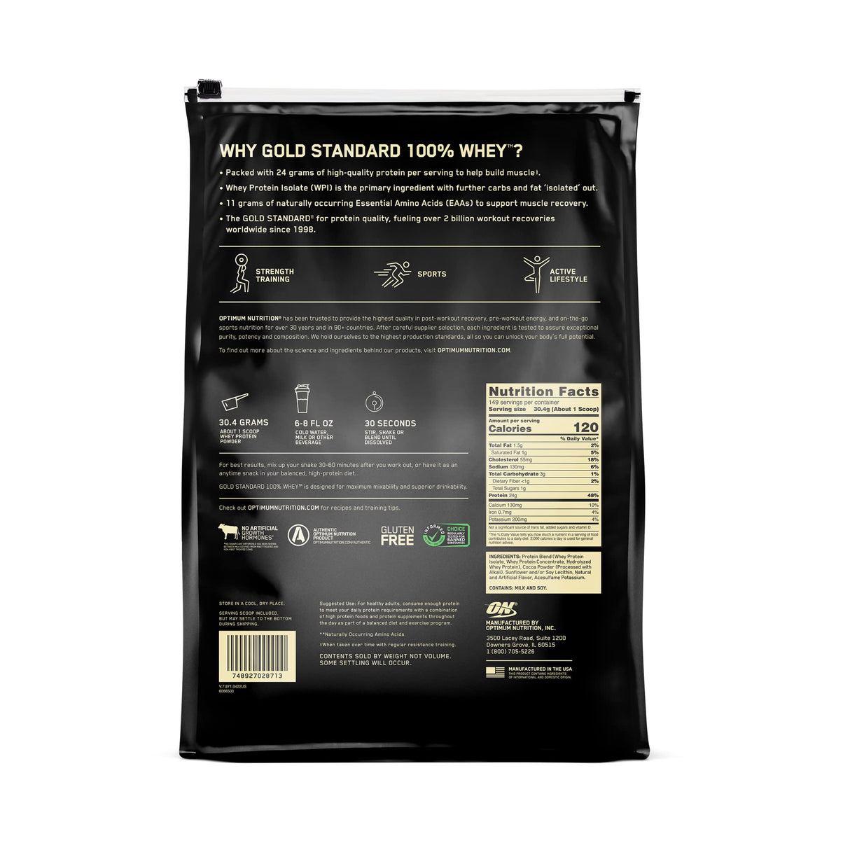 Optimum Nutrition Gold Standard 100% Whey Protein Powder, Double Rich Chocolate 10 Pound (Packaging May Vary)