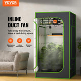 VEVOR Inline Duct Fan, 6-Inch 400 CFM with Variable Speed Controller, Quiet AC-Motor Ventilation Exhaust Fan for Cooling Booster, Grow Tents, Hydroponics