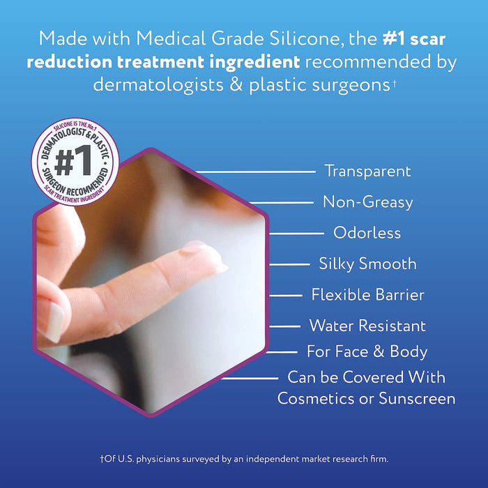 ScarAway Silicone Scar Gel, Helps Improve Size, Color & Texture of Hypertrophic & Keloid Scars from Injury, Burns & Surgery, Water Resistant, 20g (0.7 Oz)