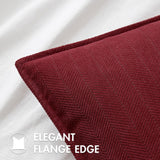 MIULEE Pack of 2 Christmas Burgundy Decorative Pillow Covers 18x18 Inch Soft Chenille Luxurious Couch Throw Pillows Farmhouse Cushion Covers with Elegant Design for Sofa Bedroom Living Room Decor