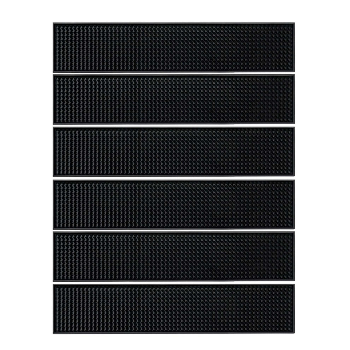 BARsics 17.5x3.5 inches Long PVC Bar Rail Mat Non-Slip Serving Spill Mat (Pack of 6)