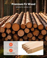 VEVOR Wooden Garden Stakes, 25 Pcs 36 x 0.5 x1.5 in Survey Grading Stakes, Garden Ground Stake with Sharp Point, Fir Wood Plant Support Stake, Sign Posts for Silt Fence Backyard Boundaries Baselines
