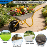 4.80/4.00-8 Solid Wheel with 1" Bore, 4.80-8 Tire with 3" Centered Hub - Complete Kit Includes Bearings & Spacers - for Wheelbarrow Log Splitter Wheel Barrel Yard Cart Garden Wagons - 2Pack