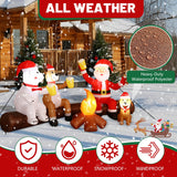Alupssuc 8FT Christmas Inflatable Outdoor Decoration with Built-in LEDs Lights, Blow-Up Santa Claus, Bear and Deer Keeping Warm for Outside/Indoor Xmas for Yard, Garden, Lawn, Party, Holiday Decor