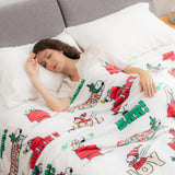 Berkshire Blanket Peanuts® VelvetLoft® Cute Character Snoopy Plush Blanket,Christmas Snowy Scene,King 90 in x 108 in (Official Peanuts® Product)