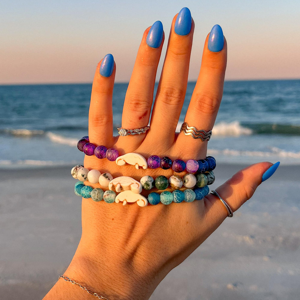 Fahlo Drift Manatee Tracking Bracelet, Sky Stone, One Size