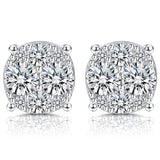 GEMQUEEN Moissanite Earrings Studs 925 Sterling Silver 0.5CT