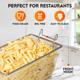 Cuisine Ready Deep Fryer Basket | 2-Pack | Commercial Fry Basket with Handle | 13.25" x 6.5" x 5.9" | Heavy Duty Restaurant Quality