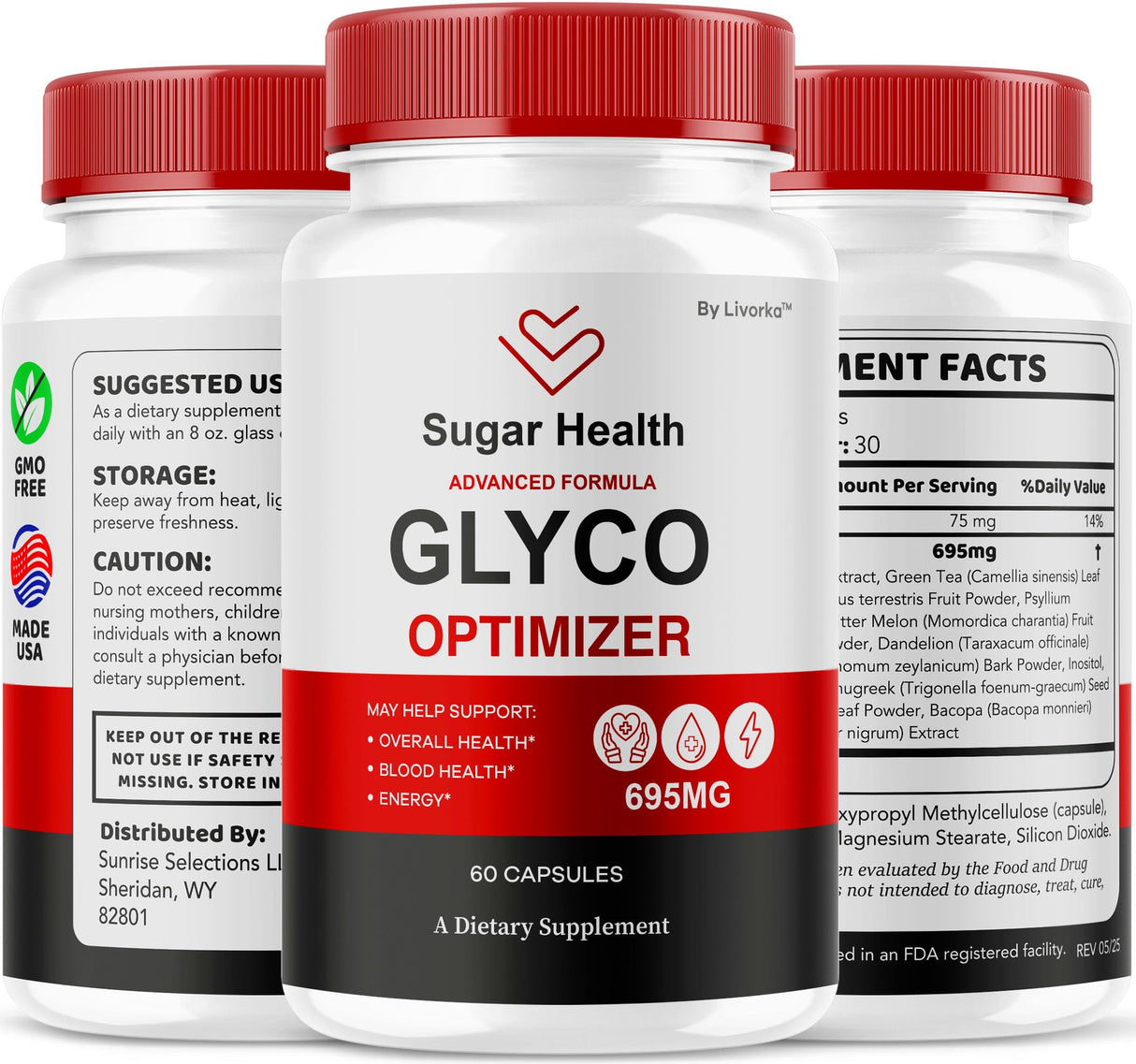 (2 Pack) SugarHealth Glyco Optimizer - Official SugarHealthy Premium Supplement Pills, All Natural SugarHealth Advanced Formula Glyco Support Wellness & Overal Health Review, 120 Capsules For 2 Months