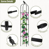 Trellume Garden Obelisk Trellis for Climbing Plants Outdoor - 69"(H), Rustproof Trellis with Adjustable Rings, Metal Plant Support for Potted Vines, Garden Trellis Use for Outdoor or Indoor(2 Pack)