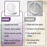 BTaT- White Porcelain Dinner Plates, Set of 6, 10.5 Inch, White Dishes, Porcelain Plates Sets for 6, Christmas Gifts