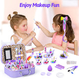 Kids Makeup Kit for Girl - Kids Washable Makeup Girls Toys with Cosmetic Case, Real Girl Makeup Sets for Toddler Kid Children Christmas Birthday Gifts Toys for 3 4 5 6 7 8-12 Year Old Girls