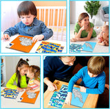 TPQKA Crafts for Kids Ages 4-8 Sticker Paint Books 6 Pack Number Sticker Books for Kids Girls Boys Halloween Christmas Party Favor, Road Plane Travel Activity Books