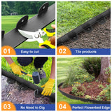 Jorvila No Dig Landscape Edging Kit, 1.5" x 60' Plastic Garden Edging