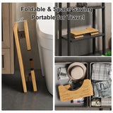 Squatting Potty for Adults Foldable, 7In Bamboo Toilet Stool Squat Adult and Kids, Wood Travel Poop Stool for Bathroom, Wooden Portable Toilet Foot Step, Premium Flip Pooping Potty Stool