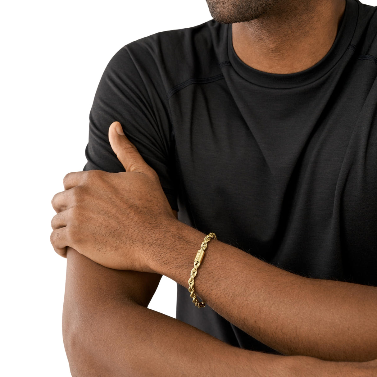 Armani Exchange Men's Gold-Tone Stainless Steel Chain Bracelet (Model: AXG0124710)