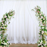 White Tulle Backdrop Curtain for Parties Wedding 10ft x 8ft Sheer Backdrop Curtains for Bridal Shower Birthday Party Baby Shower Ceiling Drapes Christmas Photo Decorations 2 Panels 5ft x 8ft