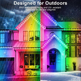 FBZ 150FT Permanent Outdoor RGB Lights - IP67 Waterproof with Smart App Control Remote,DIY Scene Modes, Music Synchronization,Eaves Lights for Garden Decor,Deck,Christmas