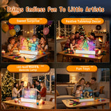 16" LED Drawing Board for Kids with Dual Panels, Light Up Glow Art Tablet with 15 Lighting Effects, Detachable Washable Doodle Pad for Creative Play, Christmas & Birthday Gift for 3-12 Year Old Girls