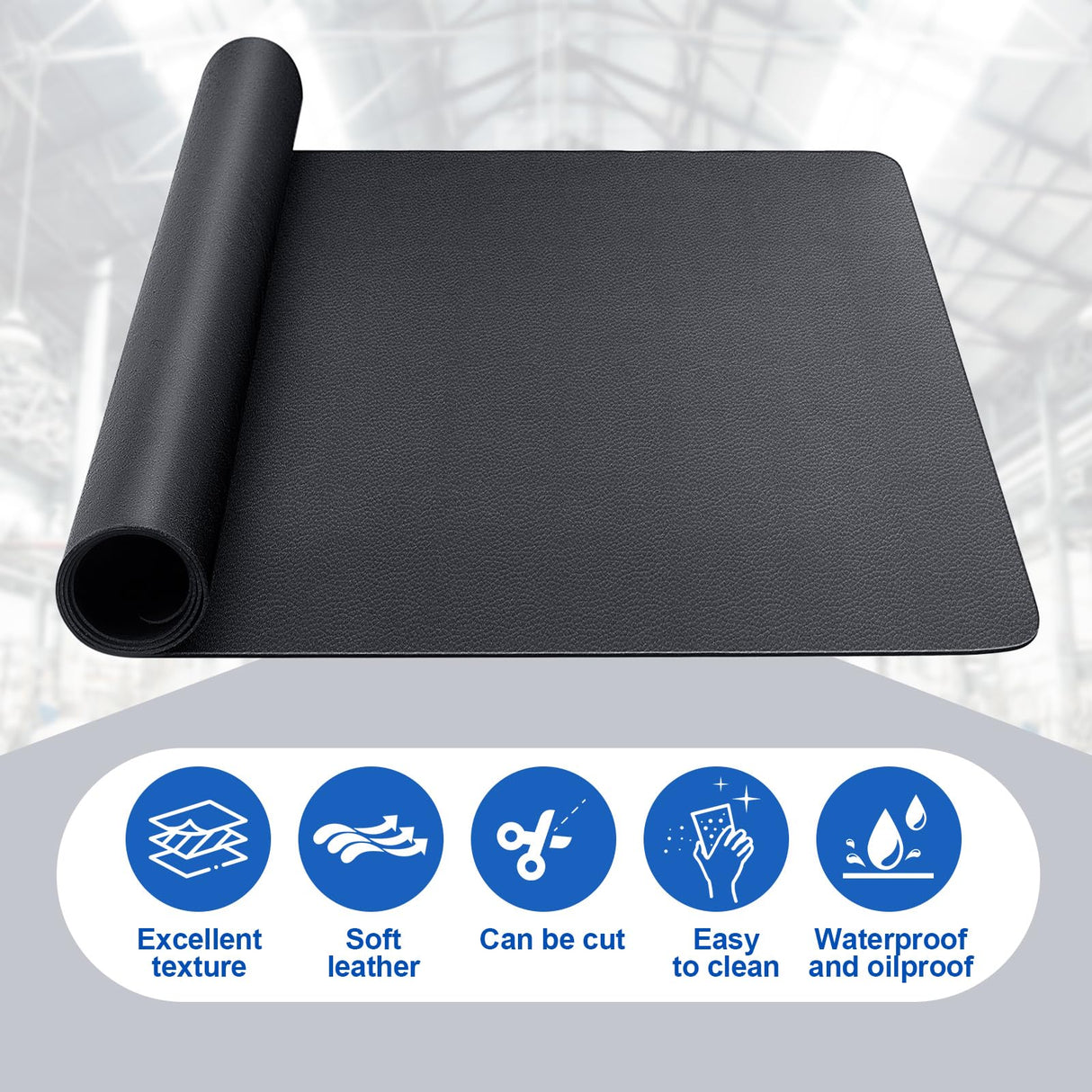 Drydiet 1 Pcs Work Bench Mat Top 24 x 48, PU Leather Tool Box Drawer Liner Tool Box Mat, Cuttable Workbench Pad, Easy Clean, Scratch Resistant Non-Slip Pad, Protect Workbench Tabletop Countertop