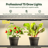 Maygrove T5 Grow Lights for Indoor Plants 2FT, Red-Enhanced Full Spectrum 5000K Grow Light, 60W(4 x 15W), Grow Light Strips for Seed Starting, Greenhouse, High PPFD, Linkable, Black, 4-Pack