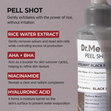 Dr.Melaxin Peel Shot Glow Black Rice Peeling Ampoule, Soft Exfoliating Face and Body Scrub Dead Skin Cells, Blackheads Remover for All Skin Types korean skin care 80ml