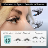 LAfabs Magnetic Eyelashes, Natural Series Magnetic lashes with applicator, Reusable Glue-free False Eyelashes, Waterproof, Lightweight Wispy lashes, Suit for Natural Makeup