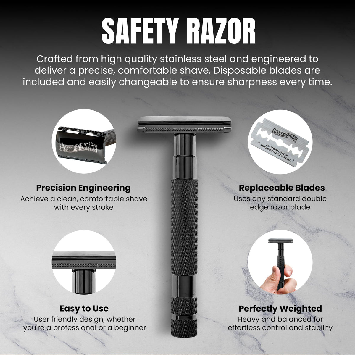 Gentleman Jon Safety Razor Shaving Kit | Vintage Wet Shave Grooming Se ...