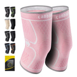 CAMBIVO 2 Pack Knee Brace, Knee Compression Sleeve for Men and Women, Knee Support for Running, Workout, Gym, Hiking, Sports (Rose,Medium)