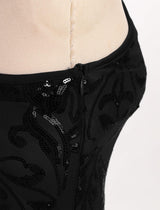 IBAKOM Women Sexy Shiny Sequins Fringe Bodysuit Sparkly Tassel Latin Jazz Dance Acrobat Costume Adult Circus Trapeze Artist Dancing Queen Rave Outfits Glitter Christmas Dance Leotard Black M