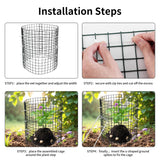 Wedmetal 30 Pcs Plant Protectors from Animals,Protect Plants from Deer 10 Sets Metal Plant Cages Animal Intrusion Barrier Wire Mesh Easy to Assemble/Store Vegetable Garden Protection 12 * 12“