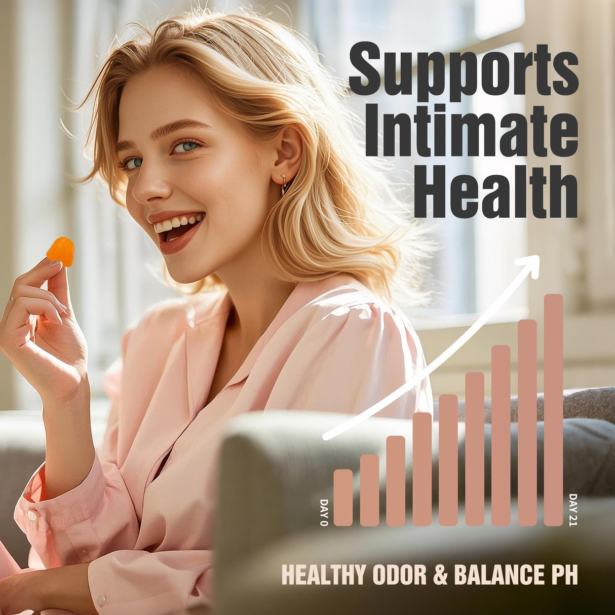 NIUSISE Feminine Balance Gummies, Premium Balance Supplement for Women PH Health, Immune Support, Energy Support, Vegan, Gluten-Free, Strawberry Flavor, 120 Gummies, 60 Servings 2 Pack