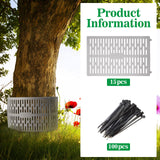 Boao 15 Pieces Plastic Tree Trunk Protector Trees Guard Bark Plant Protectors Locking Tree Guard with 100 Pieces Zip Ties for Protecting Trees from Trimmers and Small Animals(Grey)