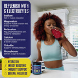 KEY NUTRIENTS Multivitamin Electrolytes Powder No Sugar - Fresh Blueberry Lemonade Electrolyte Powder - Endurance & Energy Supplement - Hydration Drink - No Calories - 90 Servings - Made in USA