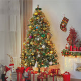 Dazzle Bright Christmas Tree Lights, 448 LED Waterfall Tree Topper Lights with Remote & 8 Lighting Modes, 8.2FT X 16 Lines Christmas Light for Indoor Outdoor Yard Party Xmas Decoration (Warm White)