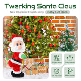 SdeNow Twerking Santa Claus,Booty Shaking Santa Dancing Santa Claus with Music Singing Animated Christmas Santa Toys for Kids- English Song