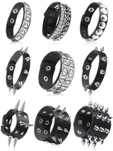 Hicarer 9 Pcs Spiked Studded Bracelet, Classic Style