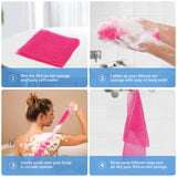 Zerwhil 2 Pieces African Net Sponge, Authentic Real African Exfoliating Net Bath Sponge Wash Cloth Loofah Exfoliating, Body Back Scrubber for Shower, Nylon Exfoliating Washcloth Towel for All Skin