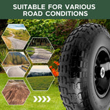 Taifa 1 PC 13 Inch Rubber Solid Flat Free Replacement Tires and Wheels 4.00-6 with 5/8'' Axle Bore Hole, Air Less Wheel for Wheelbarrow/Wagon/Hand Truck/Trolley/Garden Scooter etc.