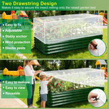 2 Pack Garden Netting for Raised Beds, 4.8X2.2FT Drawstring Plant Covers