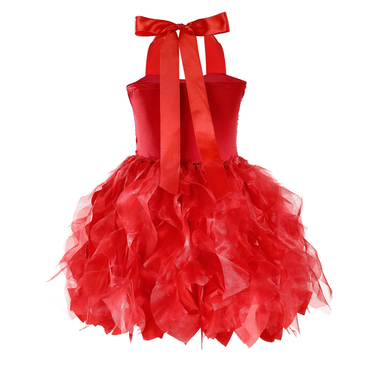 Red Tutu Dress for Girls Sparkly Sequin Christmas Princess Birthday Party Dress for Little Girl Kids Prom Ball Gown Prom Dance Graduation Costume Fairy Outfit 8T
