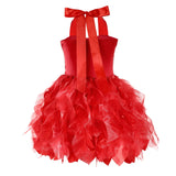 Red Tutu Dress for Girls Sparkly Sequin Christmas Princess Birthday Party Dress for Little Girl Kids Prom Ball Gown Prom Dance Graduation Costume Fairy Outfit 8T